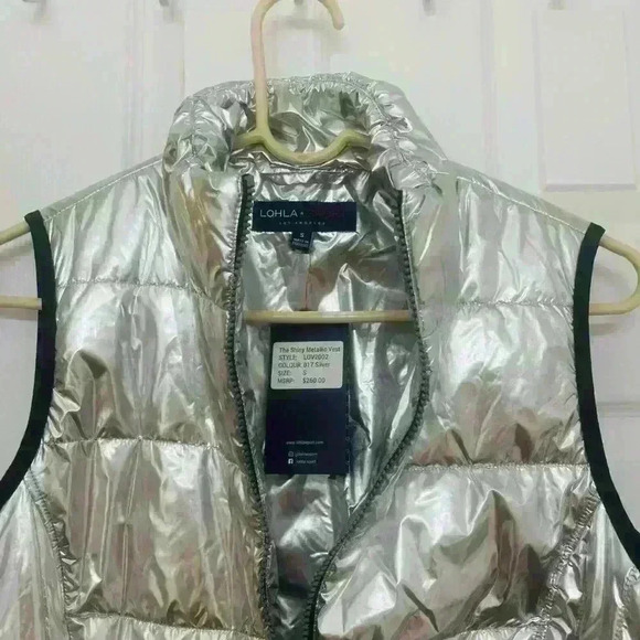 NWT LOHLA SPORT THE SHINY METALLIC SILVER VEST - Picture 3 of 11